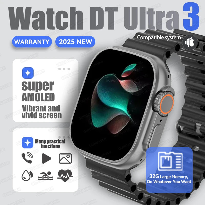 Fashion NEW DT Ultra 3 32GB Smart Watch Google Map Music Video Player HD Bluetooth Call APP Store NFC Smart AI Voice Sport Watch - iBrightCS