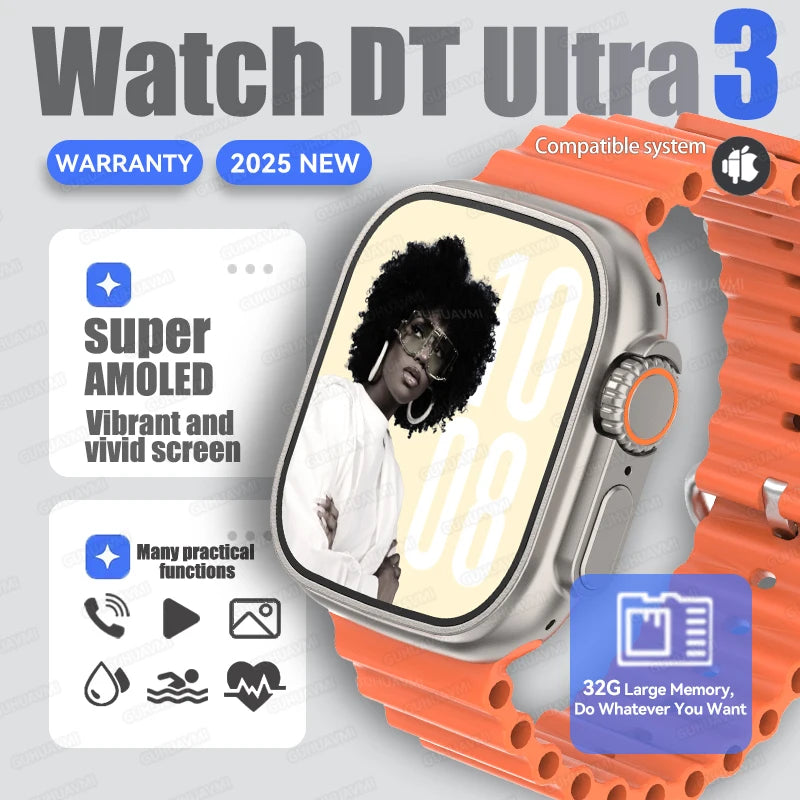 Fashion NEW DT Ultra 3 32GB Smart Watch Google Map Music Video Player HD Bluetooth Call APP Store NFC Smart AI Voice Sport Watch - iBrightCS