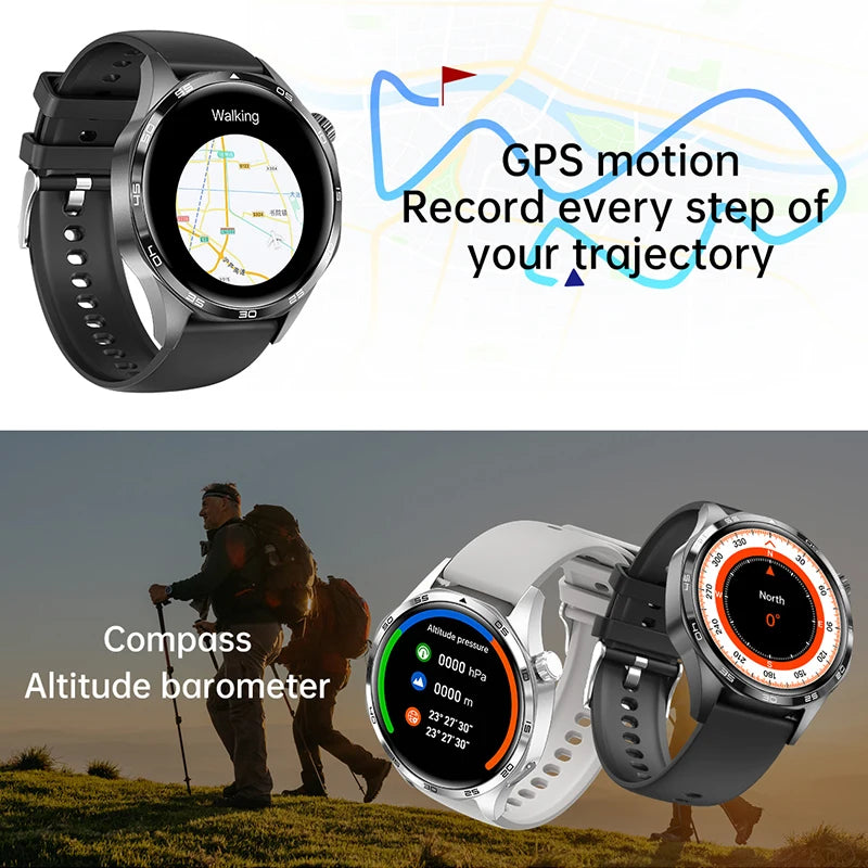 GT5 PRO Smart Watch Men Watch 5 Pro AMOLED HD Screen Bluetooth Call GPS Trajectory NFC Heart Rate Compass SmartWatches 2024 New - iBrightCS