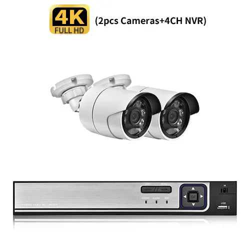 Gadinan 4/8CH 4K POE Ultra FHD Full Color Video Surveillance System 8MP H.265 NVR Audio IP Outdoor Security CCTV Cameras Kit Set