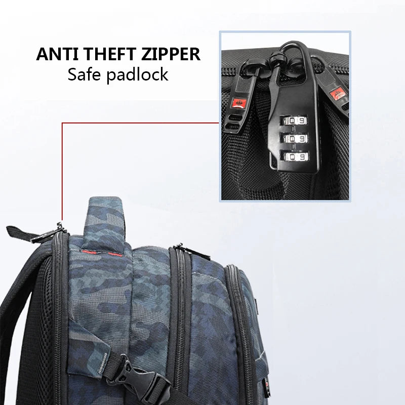 2025 New Waterproof Man Backpack Fit 17inch Laptop USB Charging Backpack Women Oxford Travel Male Bag Vintage School Bag Mochila - iBrightCS