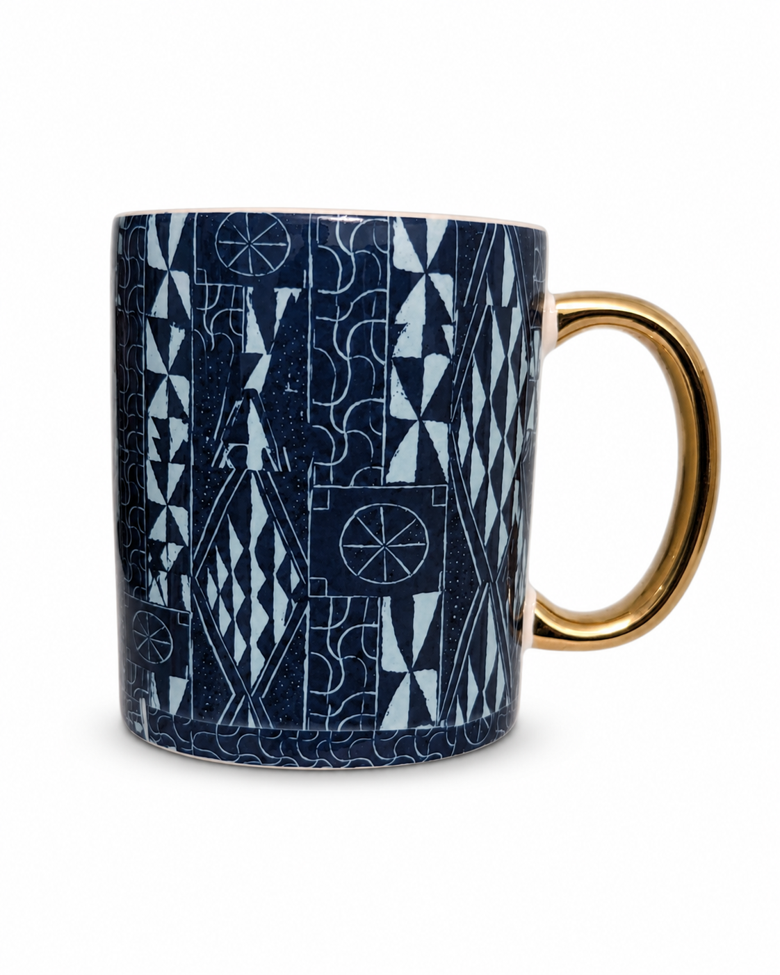 Gold Handle Ndop Royal Blue Mug