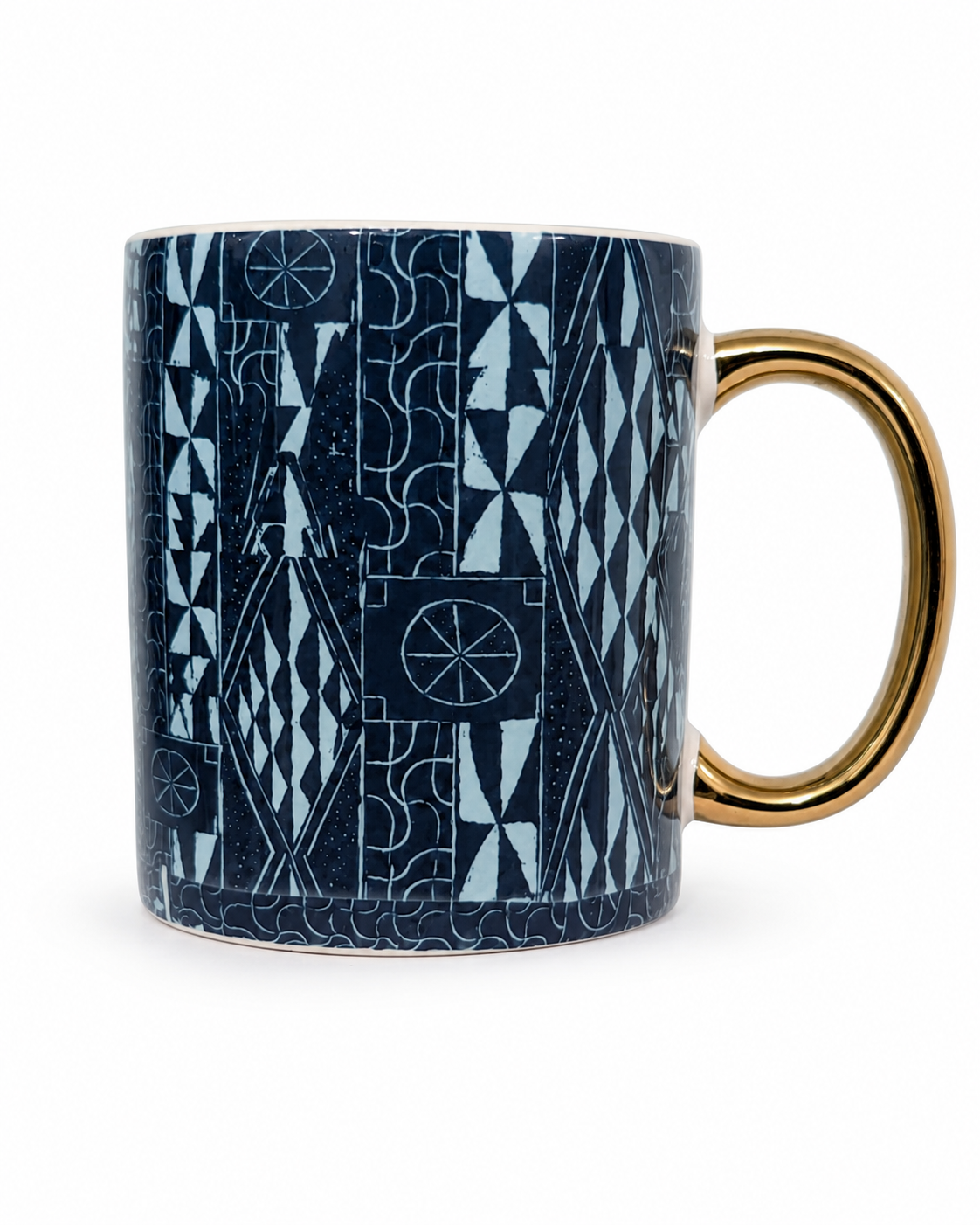 Gold Handle Ndop Royal Blue Mug