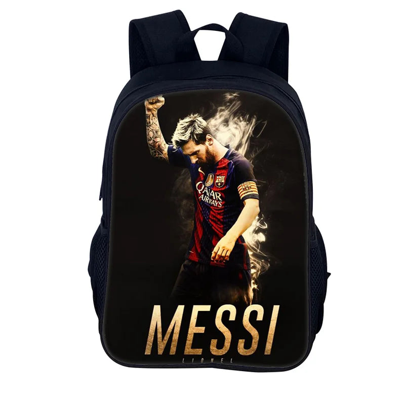 3 pcs set Football Star Child School Backpack with Lunch Bags Pencil Bags School Bags For M-Messis Boys Girls Best Gift