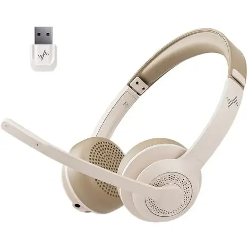 JIAMQISHI EH02U Wireless Bluetooth Headset ANC MIC for Work Computer Headphones USB Dongle Mute Mic for MacBook Headset Phone