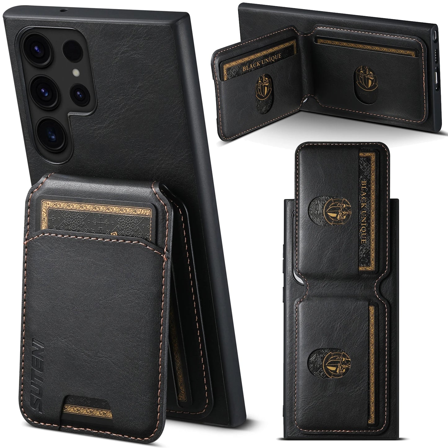 Leather Card Holder Phone Case Wallet - Samsung Galaxy S & N Series
