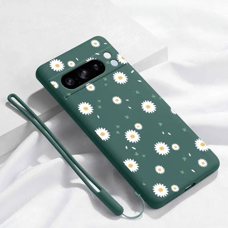 White Flower Bracelet Silicone Phone Case - Google Pixel 8 Pro 8 8A 5 3XL 3A 4 4A 5 7 7A 6 6A 9 9Pro 9 Pro XL