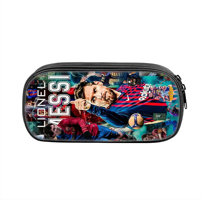 3 pcs set Football Star Child School Backpack with Lunch Bags Pencil Bags School Bags For M-Messis Boys Girls Best Gift