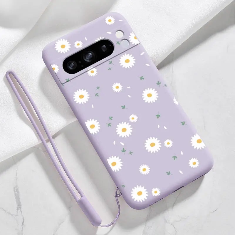 White Flower Bracelet Silicone Phone Case - Google Pixel 8 Pro 8 8A 5 3XL 3A 4 4A 5 7 7A 6 6A 9 9Pro 9 Pro XL