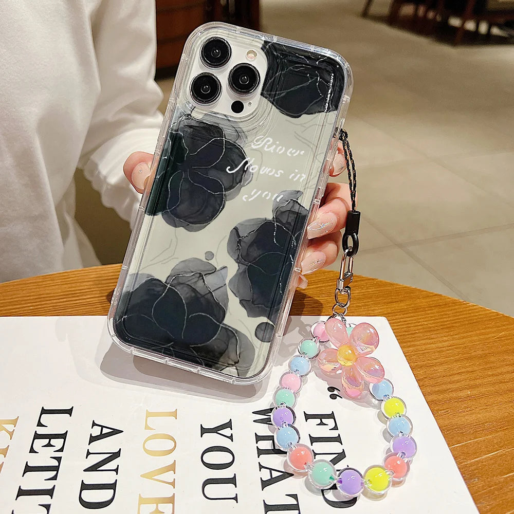 Flower Hang Phone Chain Case - Cases iPhone  6 6s 7 8 14 Plus SE 2020
