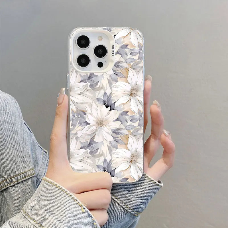 Cute Blue & White Porcelain Floral - iPhone 11 12 Pro Max 16 15 14 13 Pro Max