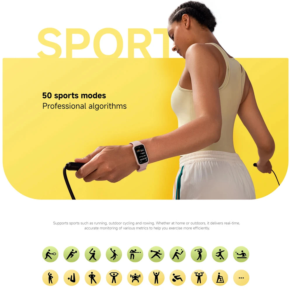 Global Version Xiaomi Smart Band 9 Active Bluetooth Smartwatch 1.47" TFT Screen 18 Days Battery Life Sports Modes Sleep Tracking