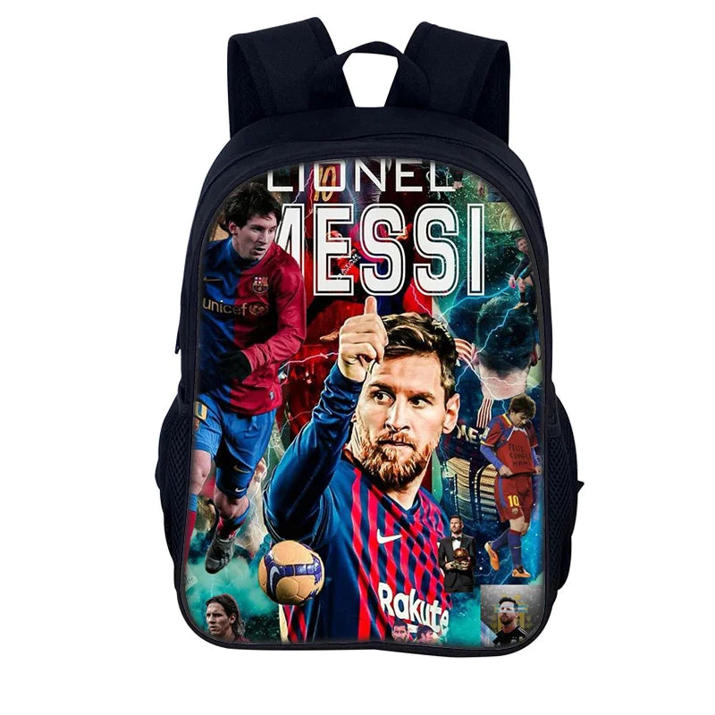 3 pcs set Football Star Child School Backpack with Lunch Bags Pencil Bags School Bags For M-Messis Boys Girls Best Gift