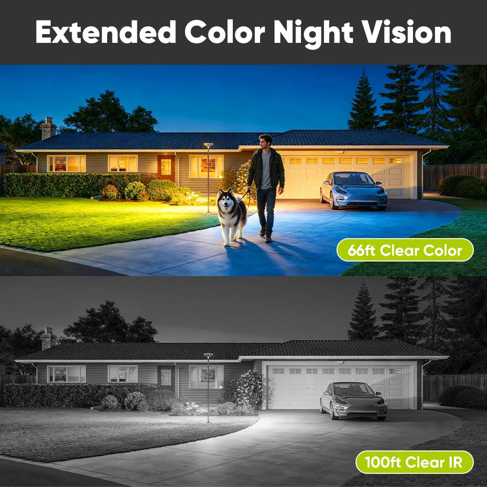 SANNCE 8MP PoE Security Camera Outdoor, 8CH NVR with 2.8mm 4K Home Surveillance Cameras, H.265 Two-Way Audio, AI Human Vehicle Detection, 128° Dual Light Night Vision CCTV Surveillance Camera ONVIF