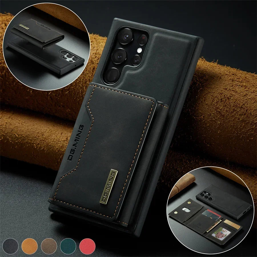 Luxury Magnetic Leather Wallet Case - Samsung Galaxy S25 Ultra S24 S23 S20 S21 S22 Plus Note 20