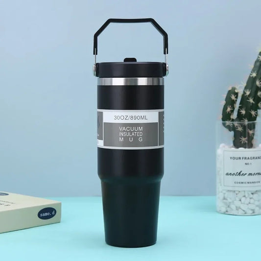 Stainless Steel Thermos Coffee Cup Portable Thermal Insulation Hot and Cold Travel Fitness Cup Leak-proof Thermos