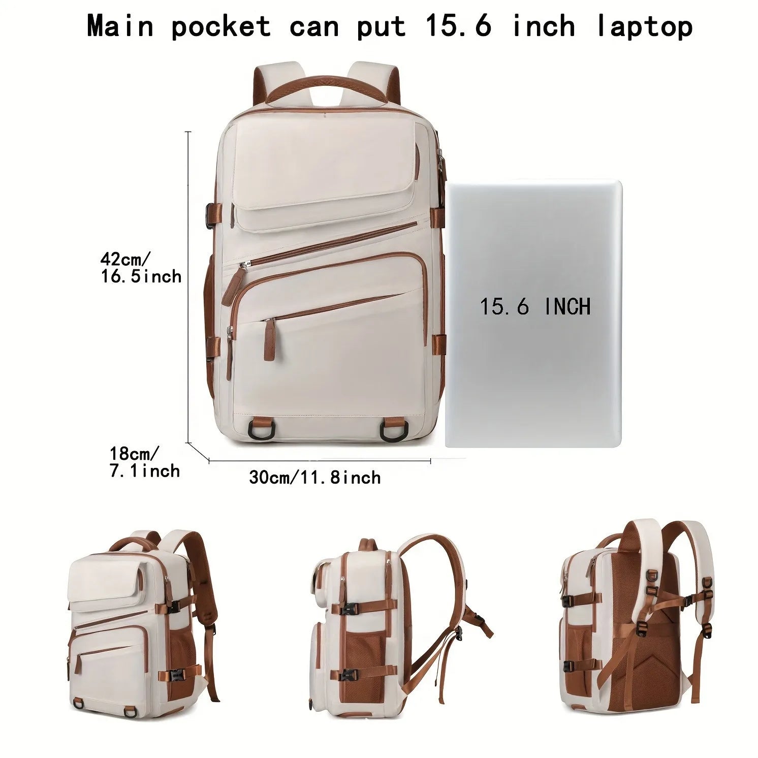 Business Backpack for Men and Women – Large Capacity, Expandable Design, Multi-Functional Computer and Travel Bag