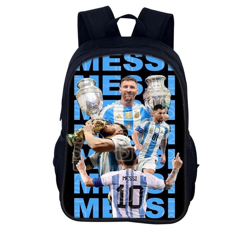 3 pcs set Football Star Child School Backpack with Lunch Bags Pencil Bags School Bags For M-Messis Boys Girls Best Gift