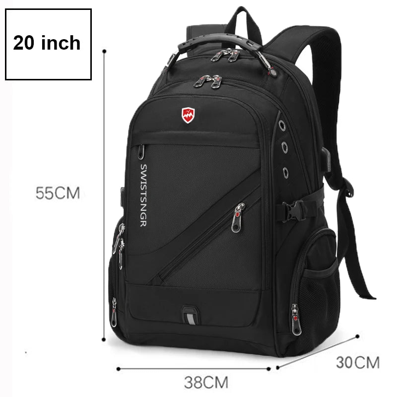 2025 New Waterproof Man Backpack Fit 17inch Laptop USB Charging Backpack Women Oxford Travel Male Bag Vintage School Bag Mochila - iBrightCS