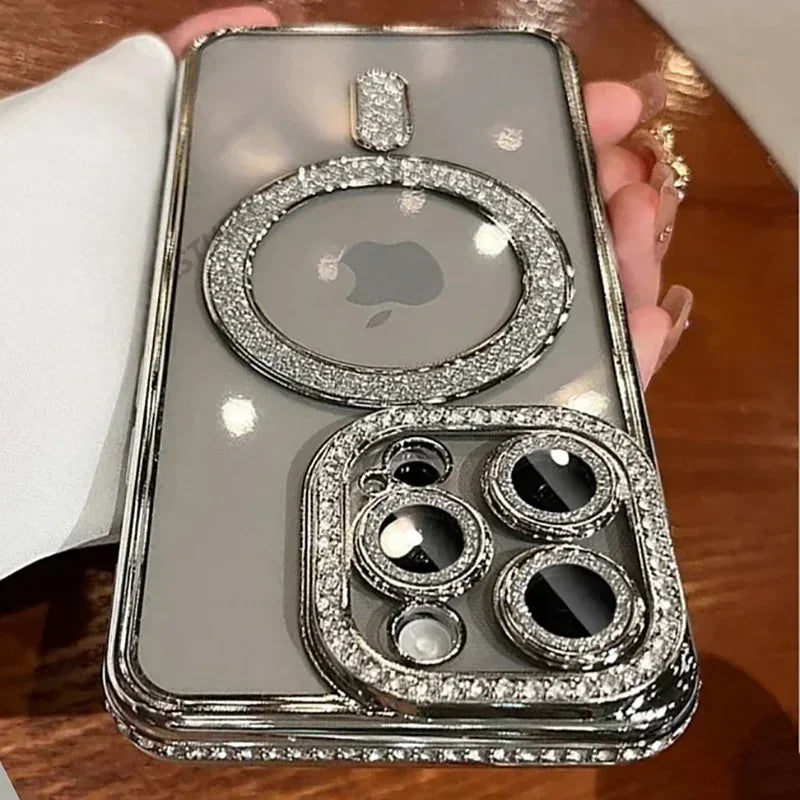 2024 New Fashion Glitter Diamond Transparent Case - iPhone 16 Pro Max