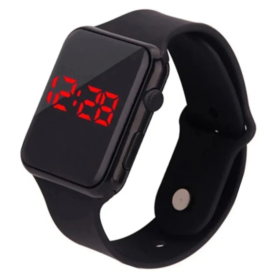Simple Digital Watch for Men Women Fashion Sport LED Electronic Watch Black Silicone Wristband Casual Mens Watch Reloj Hombre - iBrightCS