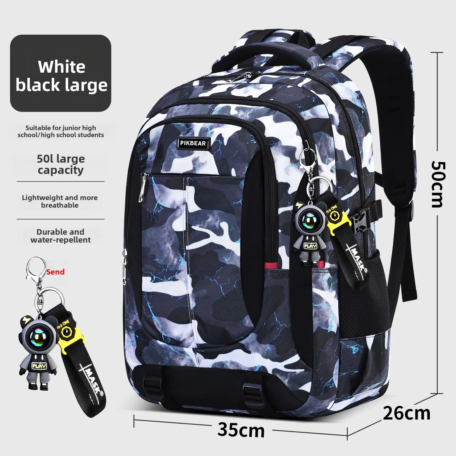 Astronaut pendant Orthopedic Men Laptops Backpack Teenages Camouflage Schoolbag Primary Waterproof Backpacks student School Bags - iBrightCS