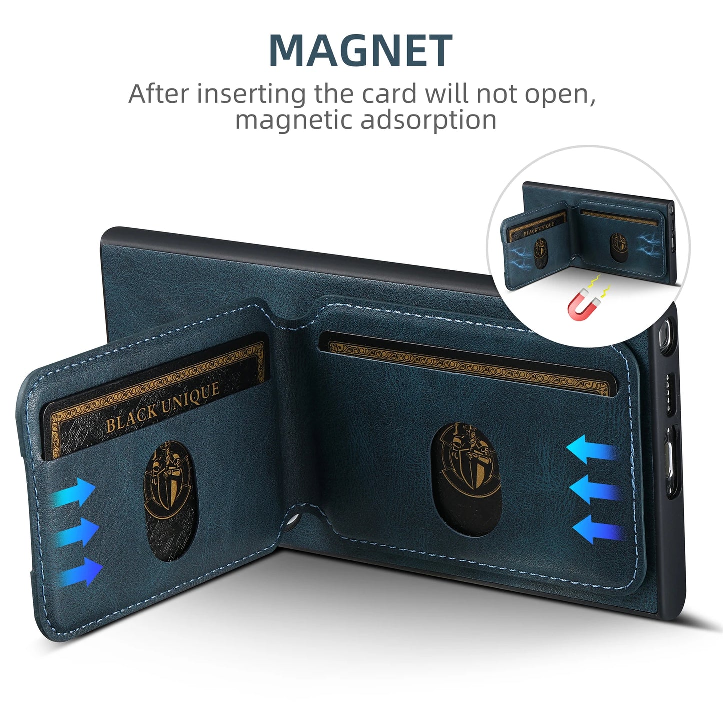 Leather Card Holder Phone Case Wallet - Samsung Galaxy S & N Series