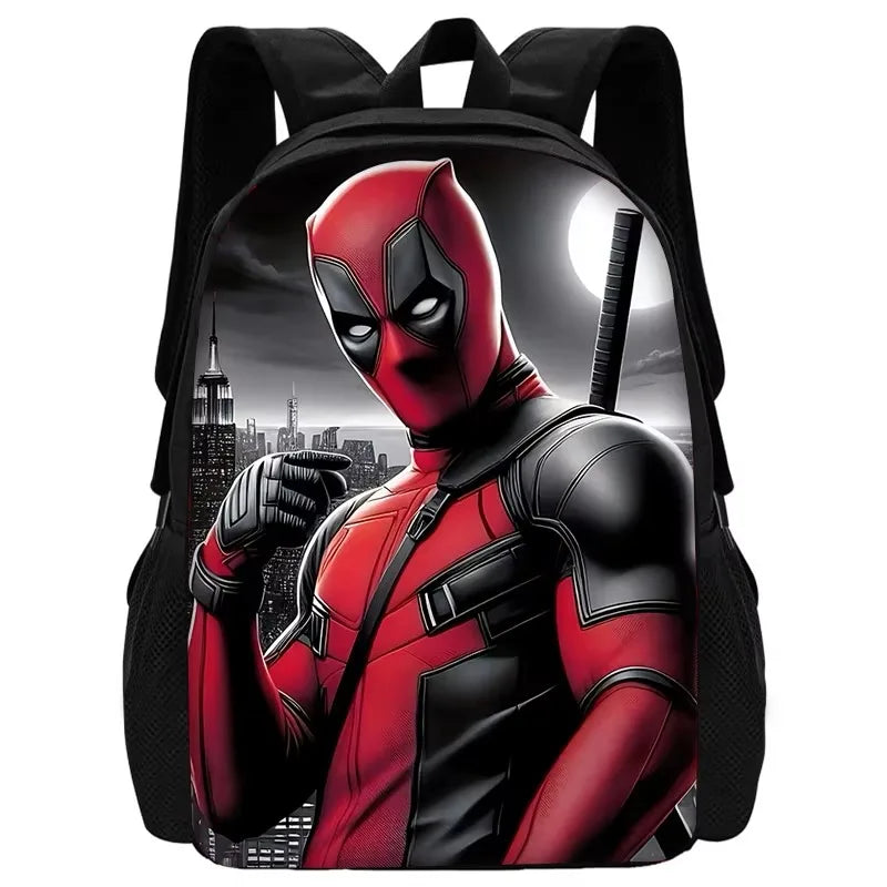 3 pcs set Deadpools Super Heroes Child School Backpack with Lunch Bags ,Pencil Bags ,School Bags for Boys Girls Best Gift