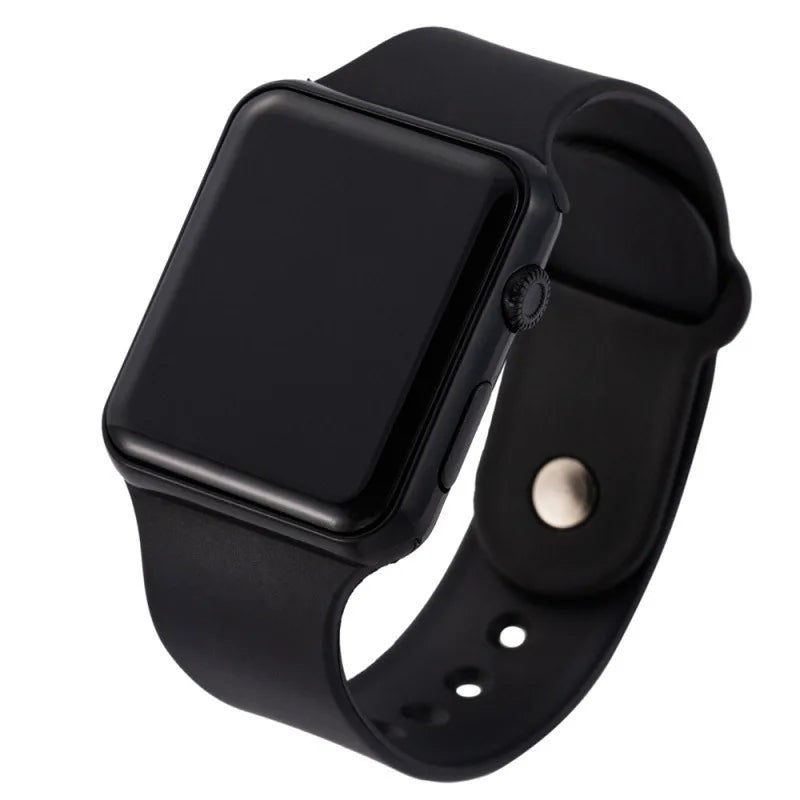 Simple Digital Watch for Men Women Fashion Sport LED Electronic Watch Black Silicone Wristband Casual Mens Watch Reloj Hombre - iBrightCS