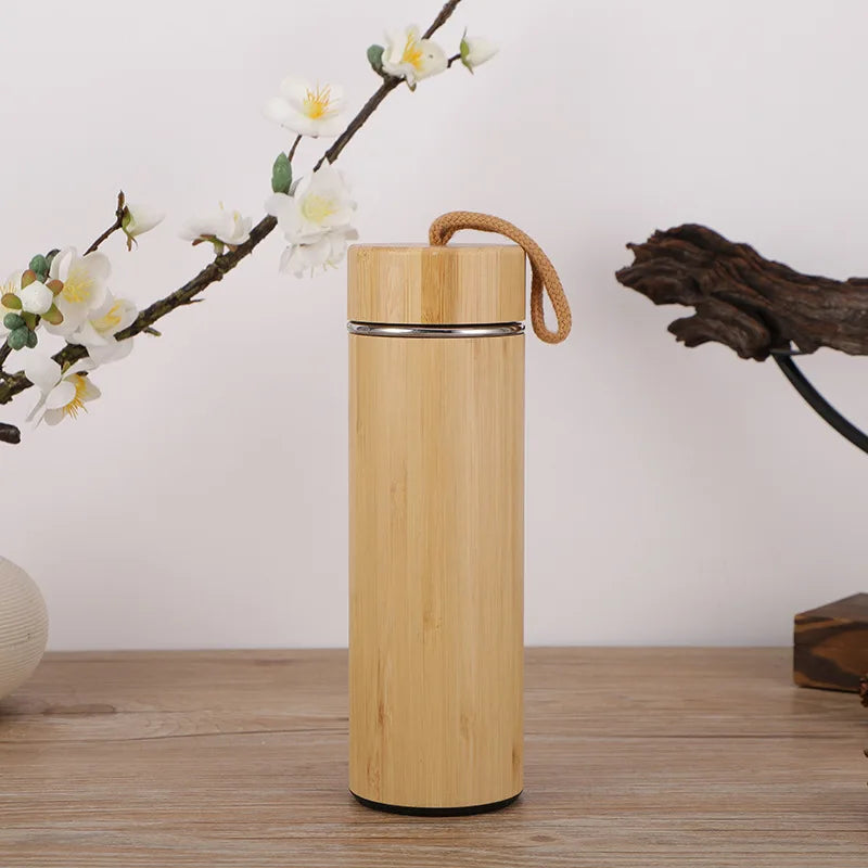 Bamboo Thermos Insulated Mup Creative Bamboo Insulated Water Bottle Heated Travel Cup Office Cup
