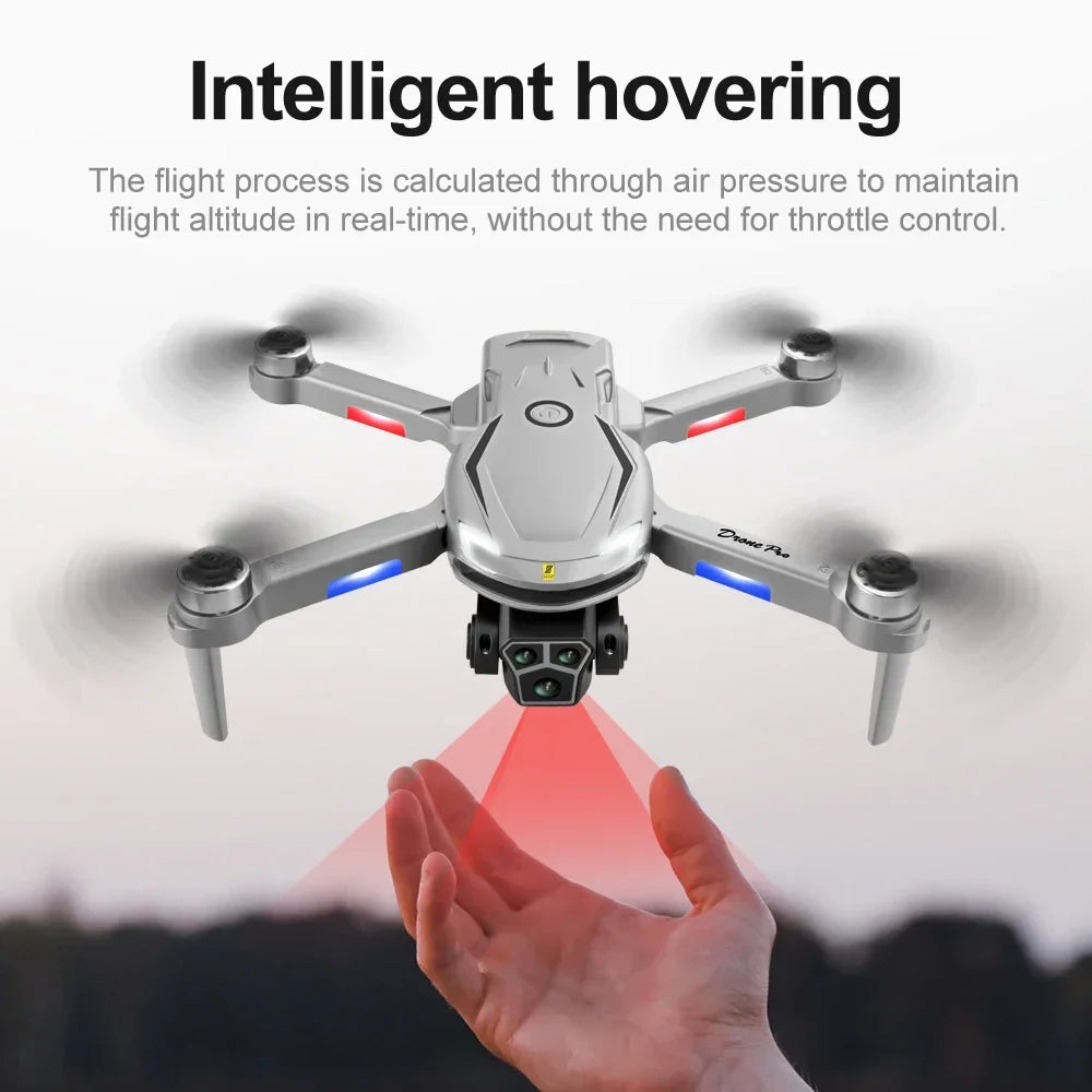 New V888 Brushless Drone 8K Professional HD Triple Camera Obstacle Avoidance No GPS Optical Flow Positioning RC Quadcopter Toys - iBrightCS