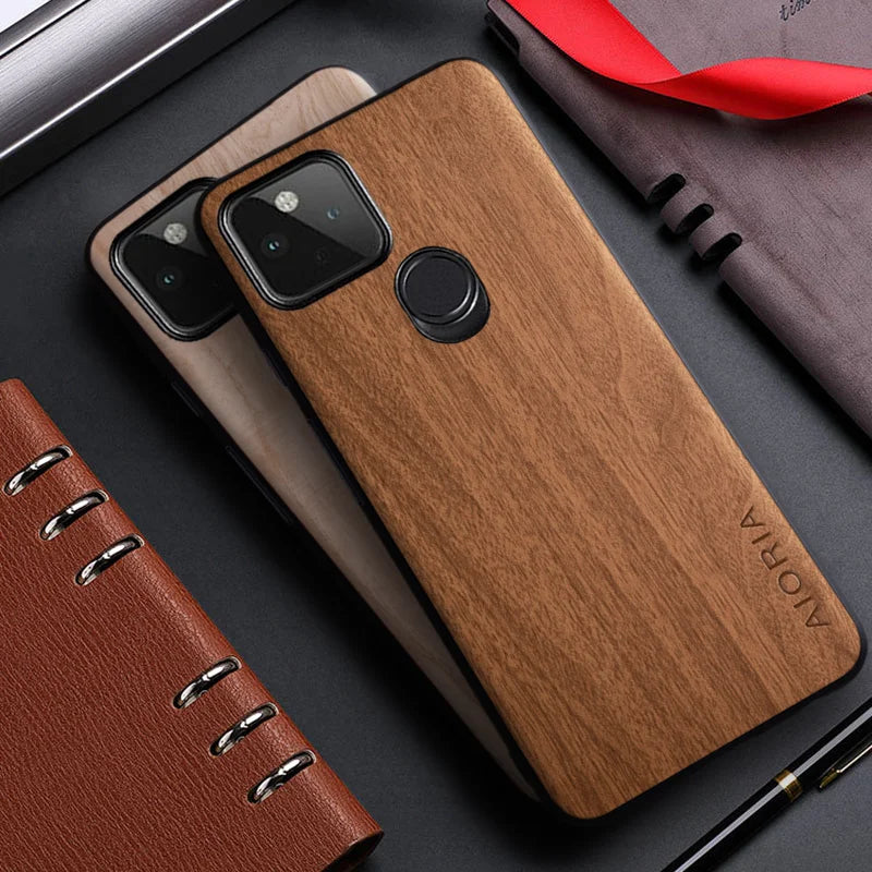 Wood Pattern Leather case - Google Pixel 5 5A 4A 4 XL 5G