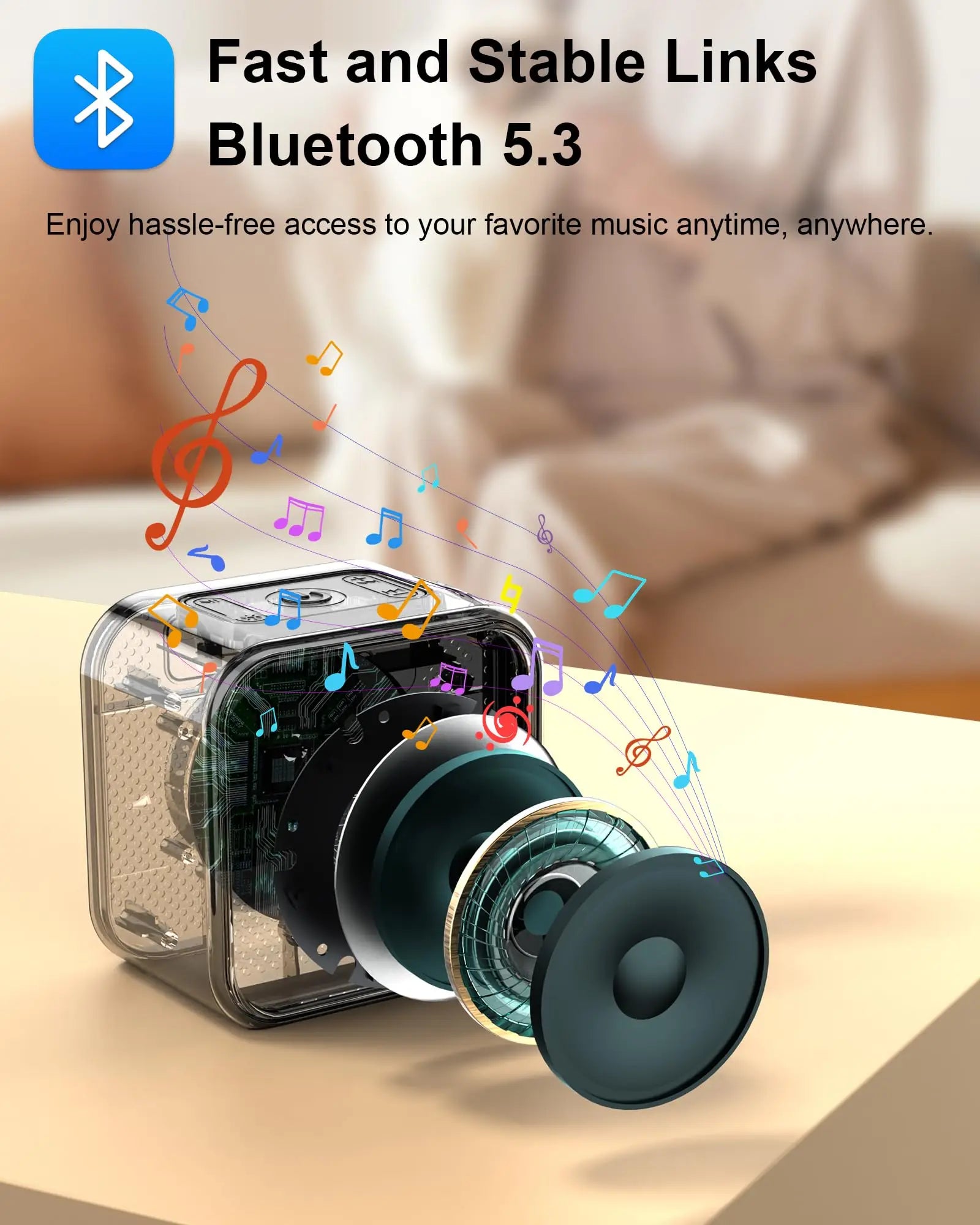 Portable Bluetooth Speaker with HD Sound, 10H Playtime & Dynamic RGB Lights – Party-Ready for Outdoor, Travel & Home. - iBrightCS