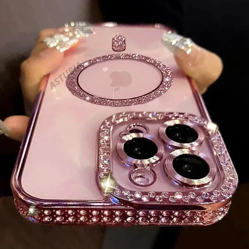 2024 New Fashion Glitter Diamond Transparent Case - iPhone 16 Pro Max