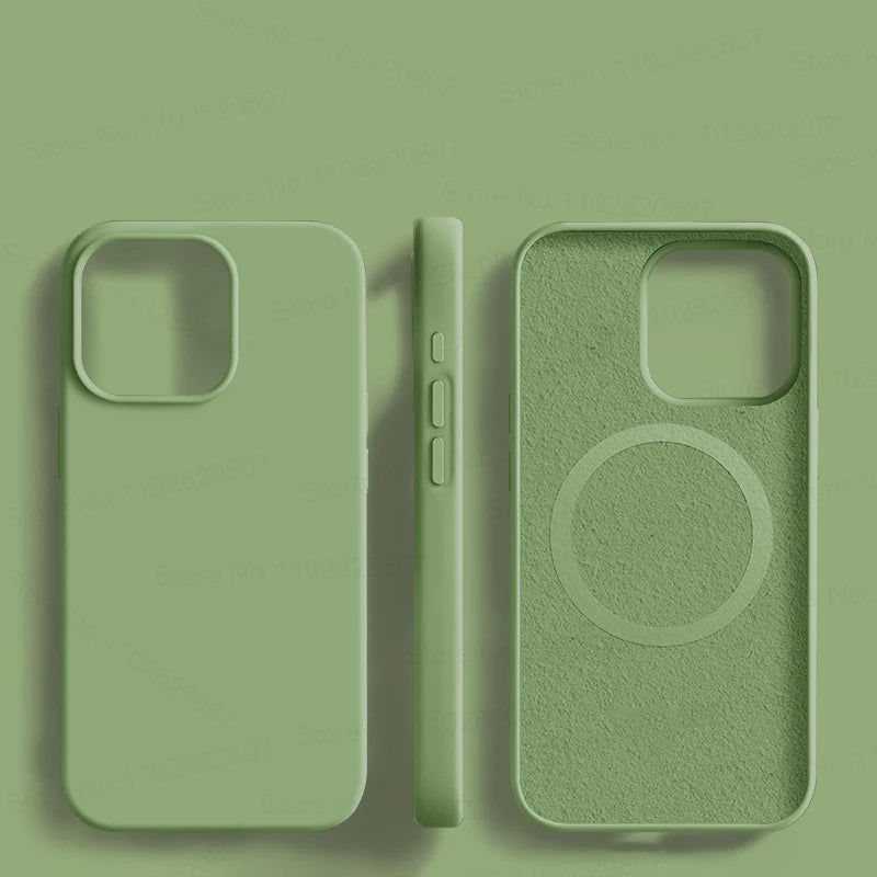 Liquid Silicone Magnetic Cases - iPhone 15 14 11 13 12 Pro Max Plus