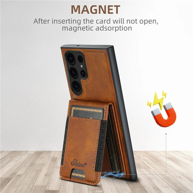 Luxury Wallet Leather Phone Case - Samsung S & N Series