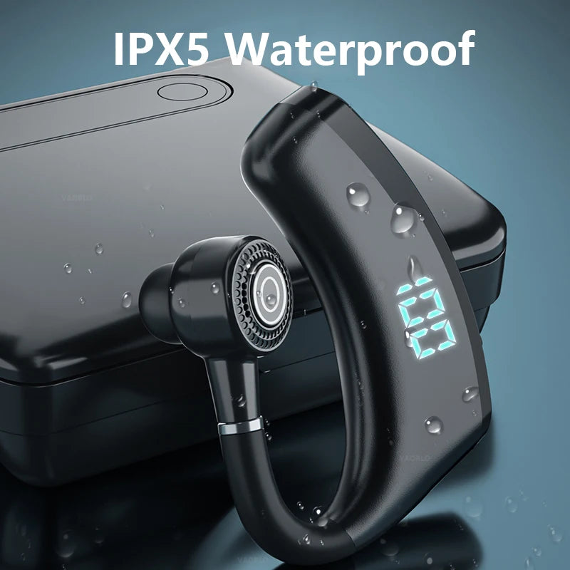 Bluetooth Earphone Wireless Headphones Waterproof Stereo Hanging Ear Business Headset  Long standby Bass Earbuds Sports Noise HD - iBrightCS
