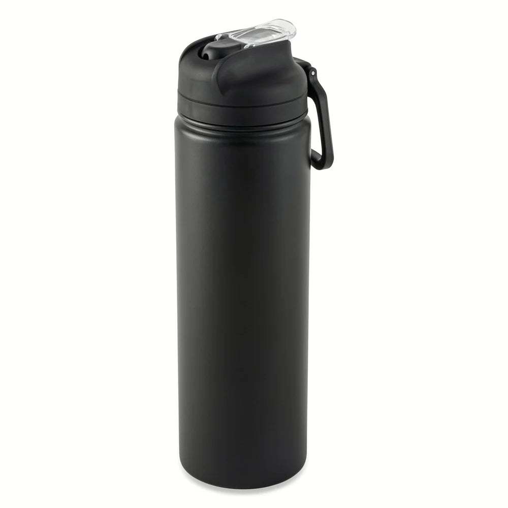 24 oz Insulated Stainless Steel Water Bottle Leakproof Travel Sports Bottle with Flip Top Straw Lid Durable Drinkware - iBrightCS