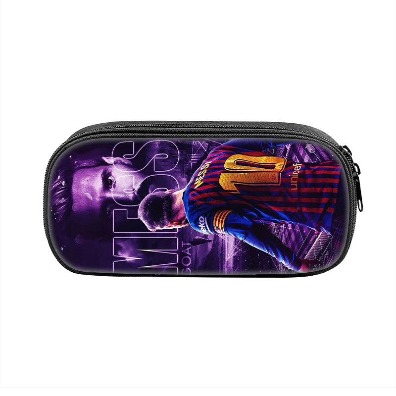 3 pcs set Football Star Child School Backpack with Lunch Bags Pencil Bags School Bags For M-Messis Boys Girls Best Gift