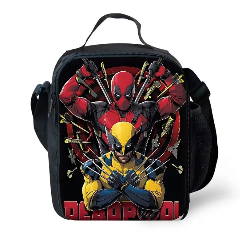 3 pcs set Deadpools Super Heroes Child School Backpack with Lunch Bags ,Pencil Bags ,School Bags for Boys Girls Best Gift