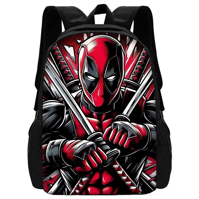 3 pcs set Deadpools Super Heroes Child School Backpack with Lunch Bags ,Pencil Bags ,School Bags for Boys Girls Best Gift