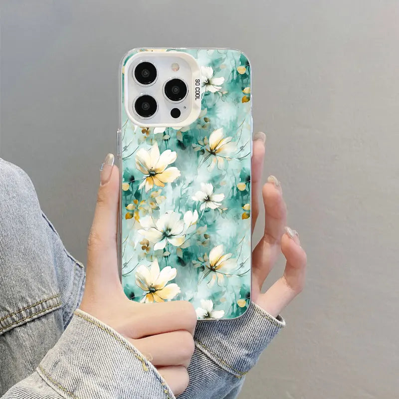 Cute Blue & White Porcelain Floral - iPhone 11 12 Pro Max 16 15 14 13 Pro Max