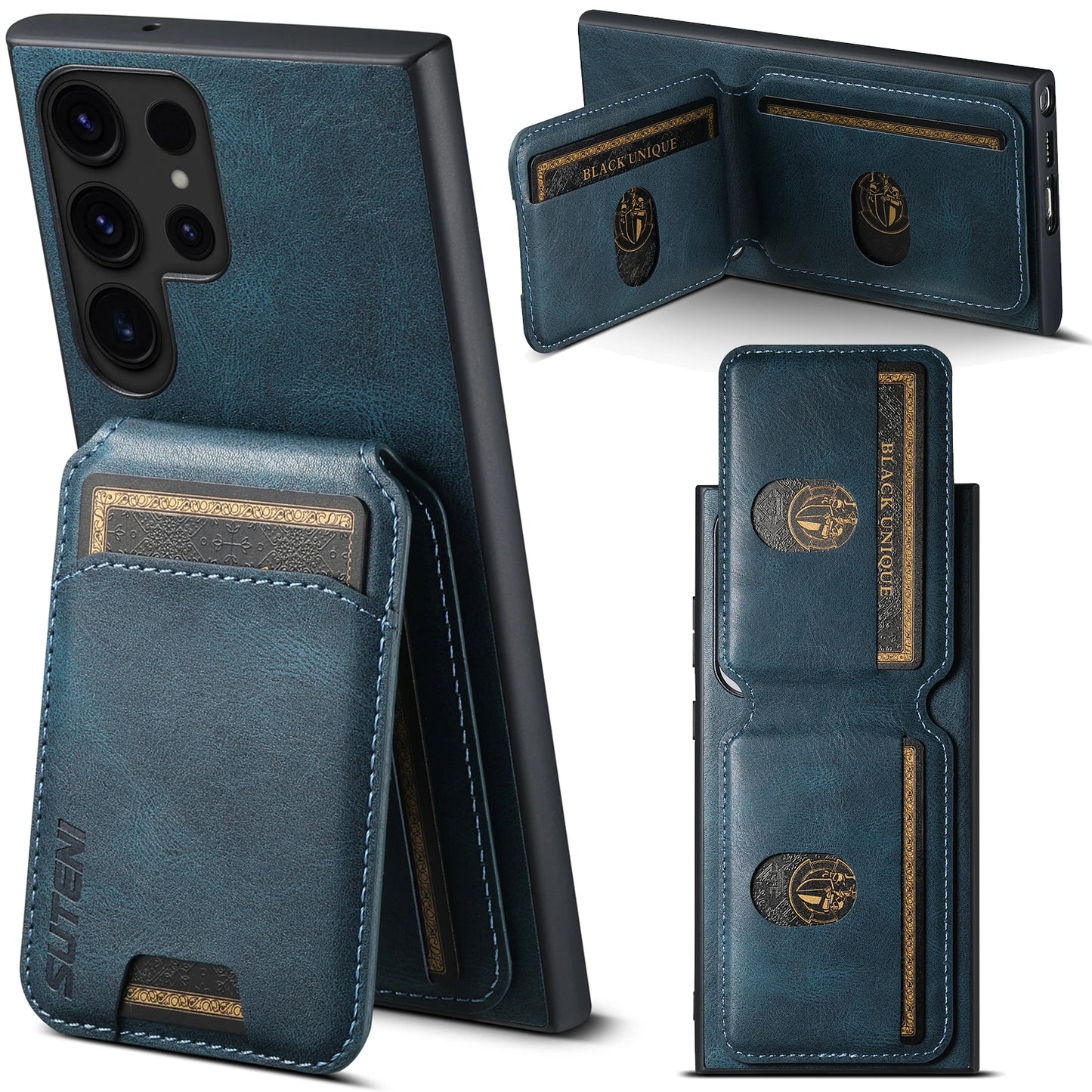 Leather Card Holder Phone Case Wallet - Samsung Galaxy S & N Series