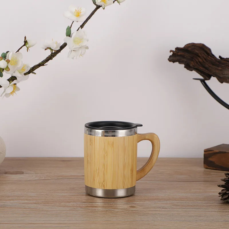 Bamboo Thermos Insulated Mup Creative Bamboo Insulated Water Bottle Heated Travel Cup Office Cup