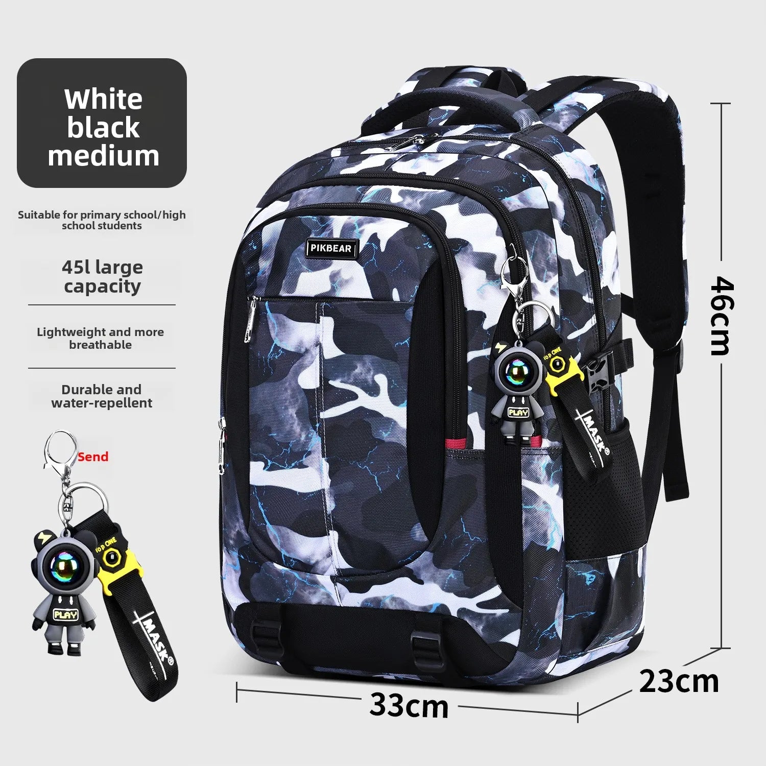 Astronaut pendant Orthopedic Men Laptops Backpack Teenages Camouflage Schoolbag Primary Waterproof Backpacks student School Bags - iBrightCS