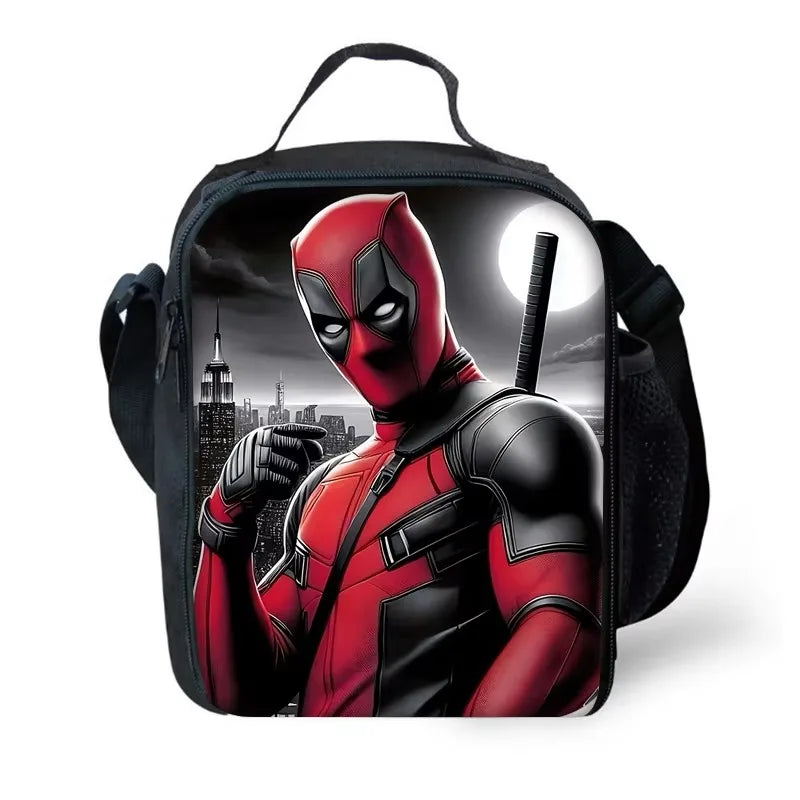 3 pcs set Deadpools Super Heroes Child School Backpack with Lunch Bags ,Pencil Bags ,School Bags for Boys Girls Best Gift