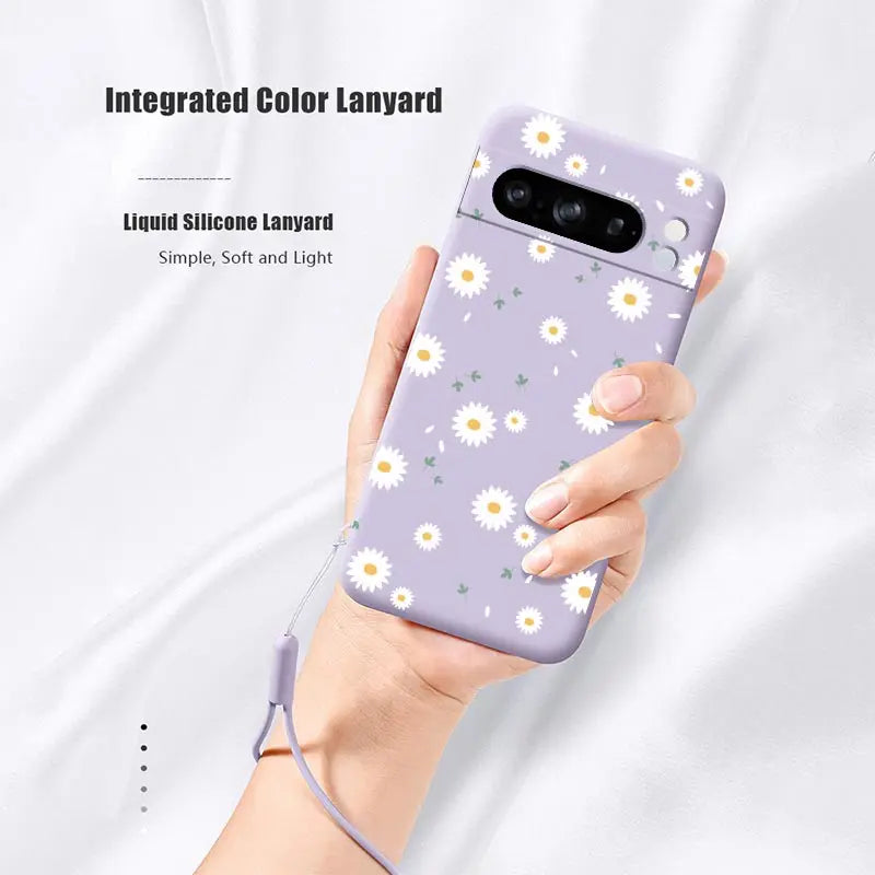 White Flower Bracelet Silicone Phone Case - Google Pixel 8 Pro 8 8A 5 3XL 3A 4 4A 5 7 7A 6 6A 9 9Pro 9 Pro XL