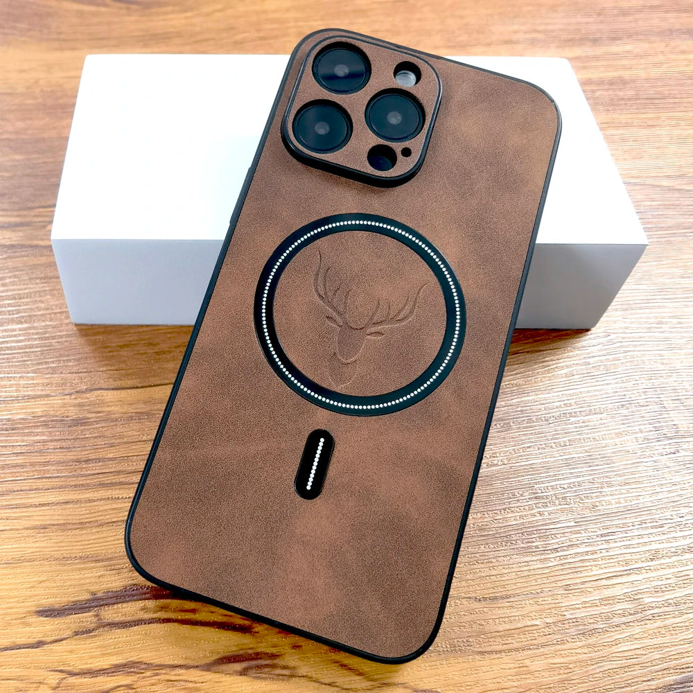 Leather Deer Case - iPhone 16 15 14 13 12 11 Pro Max