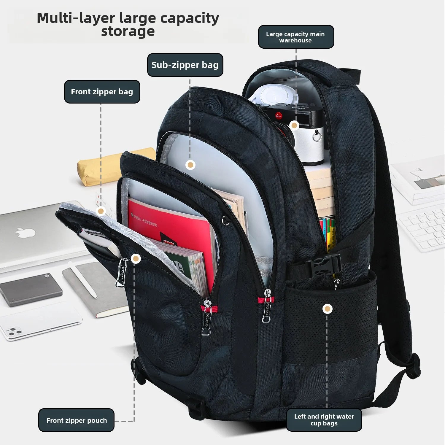 Astronaut pendant Orthopedic Men Laptops Backpack Teenages Camouflage Schoolbag Primary Waterproof Backpacks student School Bags - iBrightCS