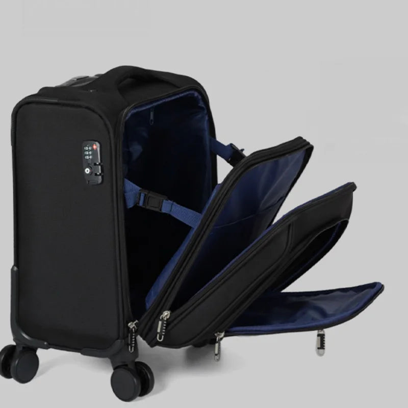 Oxford Cloth Luggage 20 Inch Compact Luggage Carrier Business Trolley Lightweight Suitcases Durable Compact Travel Suitcase